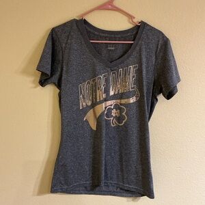 Notre Dame Gray V-Neck T-Shirt